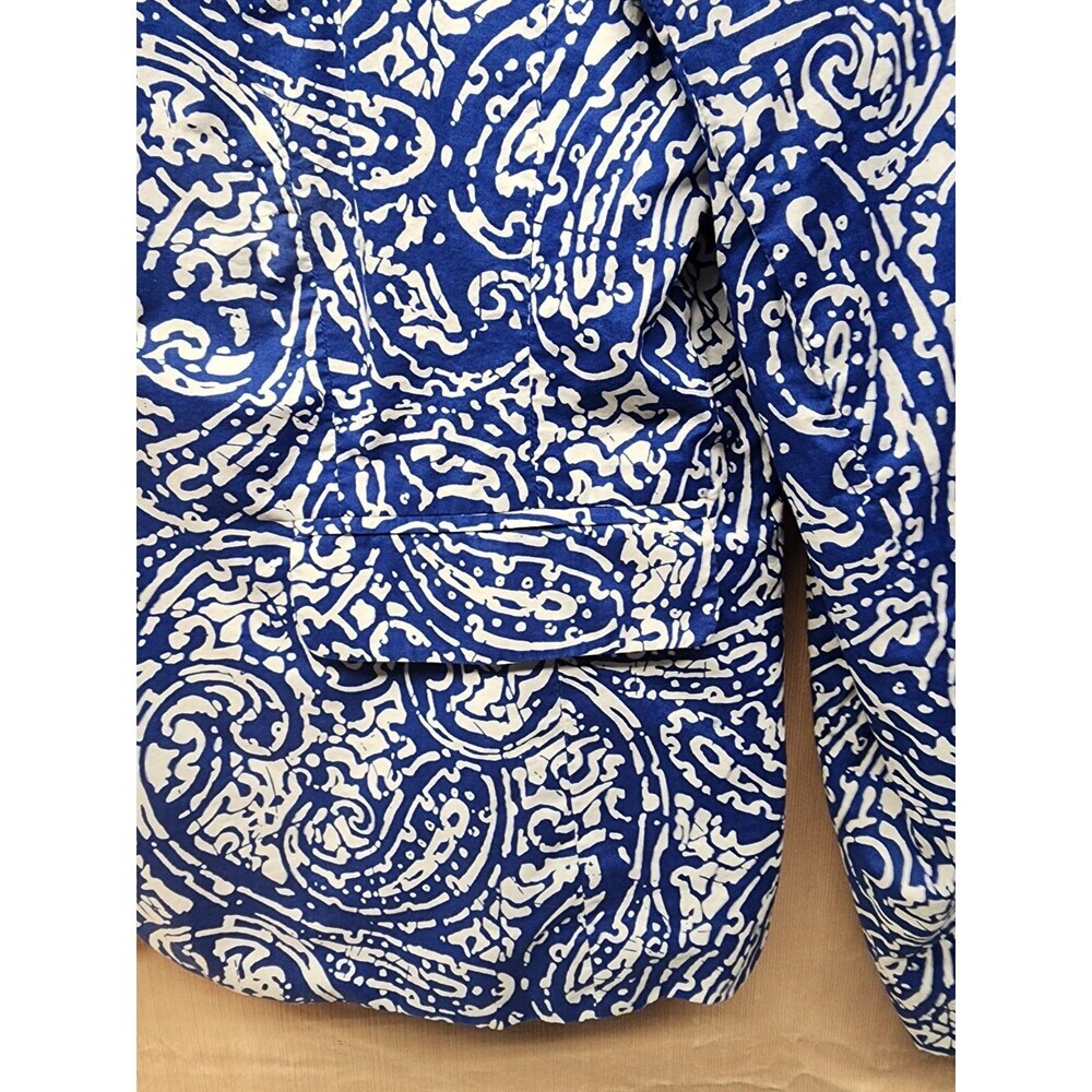 Talbots Petites 100% Cotton Paisley Blazer Preppy 14P - Picture 5 of 12